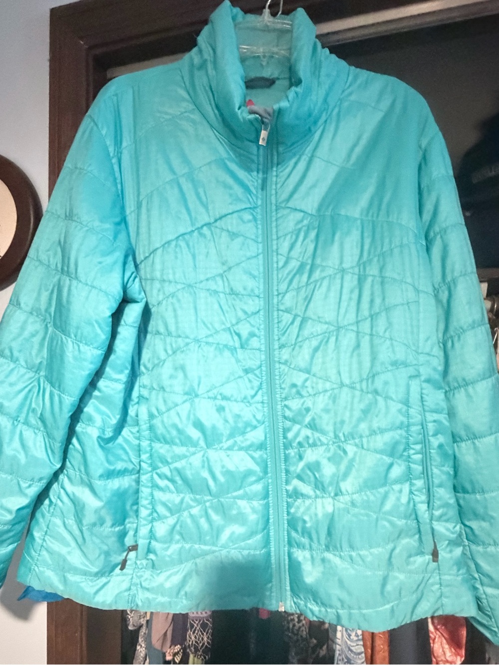 Columbia Aqua Blue Quilted Puffer Jacket